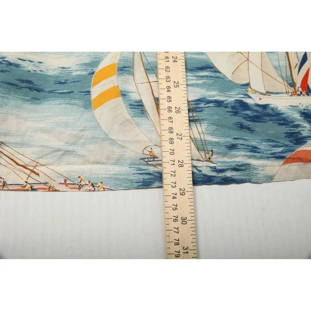 Polo Ralph Lauren Sailboat Shirt Men Large Blue Nautical Print Loop Collar